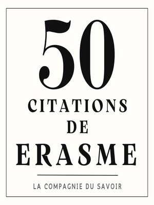 cover image of 50 citations de Erasme